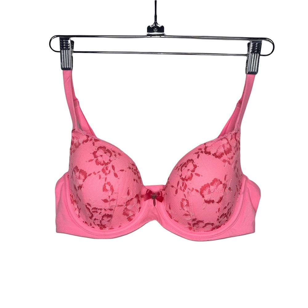VICTORIA’S SECRET Pink Floral Lace Body by Victoria Lined Demi Bra 36C